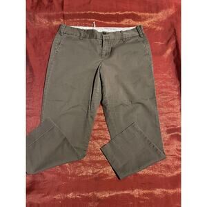 Paper Boy Pants Womens 14 Olive Chino Straight Stretch Casual Flat Front Slim